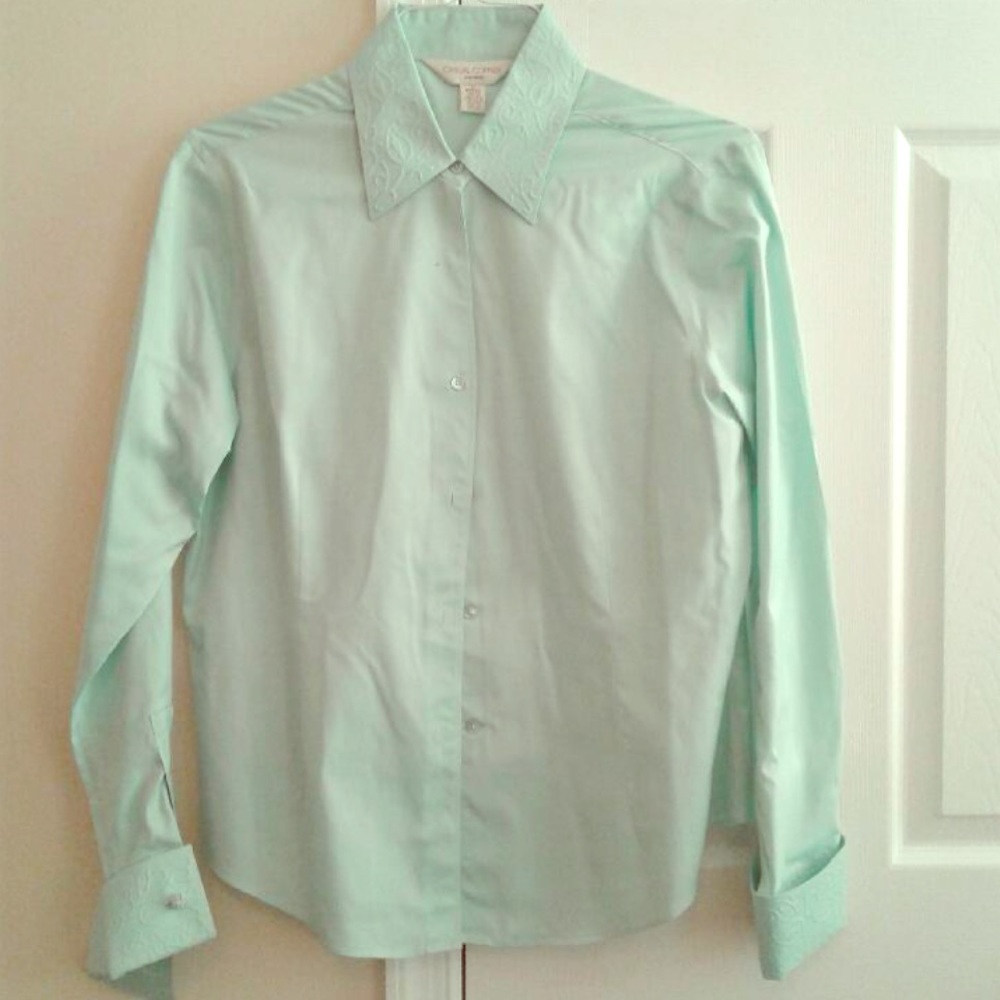 Mint Shirt textured collar & Cuffs Size XL